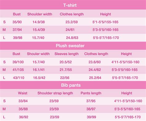 Miccostumes Size Chart Pe