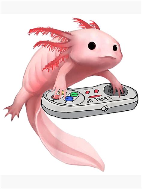 "Axolotl Fish Playing Video Game " Poster for Sale by JessiaDubois ...