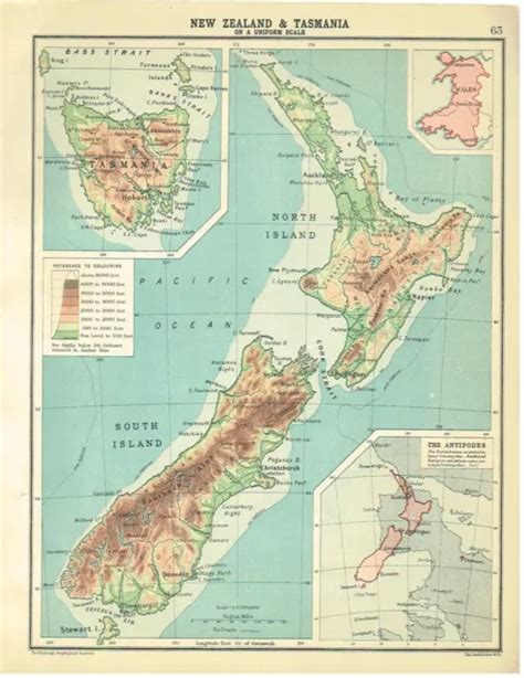 Color Maps Physical New Zealand Tasmania Old New Testament