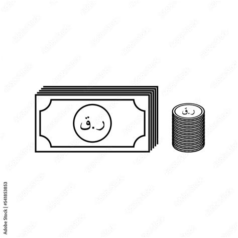 Qatar Currency Icon Symbol, (Arabic) Qatari Riyal, QAR Sign. Vector Illustration Stock Vector ...