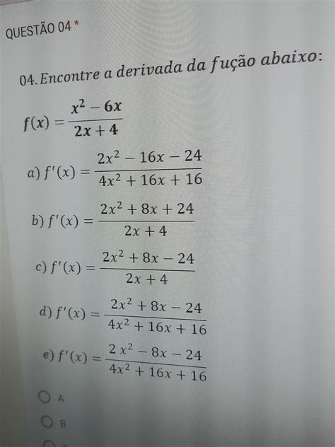 Encontre A Derivada Da Função F X 2x 2 X 5x 3 Br