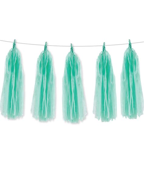 Tissue Paper Tassel Garlands Diy Kit 5 Tassels All Mint Give Fun