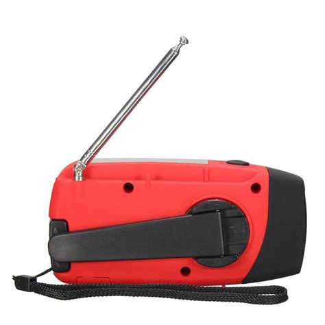 Waterproof Portable Hand crank Solar Radio AM / FM 3 LED Flashlight Phone Charger red-in Radio ...