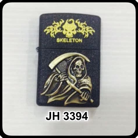 Jual KOREK API ZIPPO SKELETON HITAM MOTIF TENGKORAK Shopee Indonesia