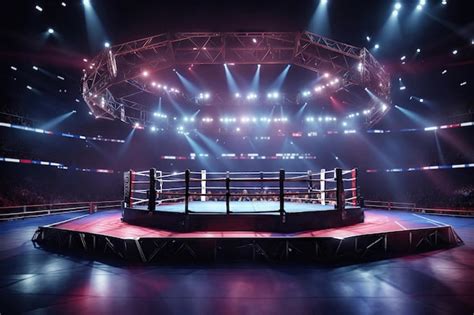 Premium Ai Image Ring Arena For Boxing Fight And Mma Championship Ai