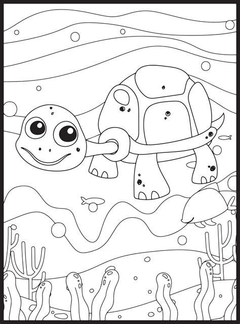 Ocean Animals Coloring Pages 16076541 Vector Art at Vecteezy