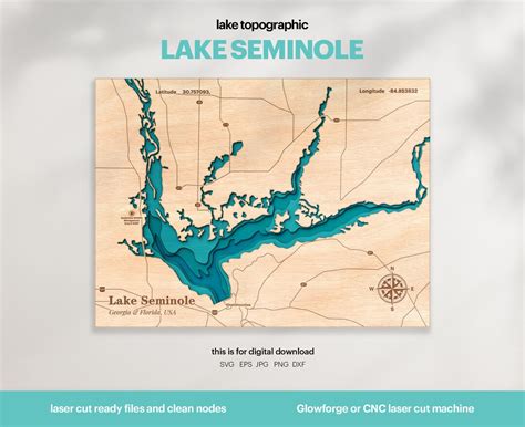 Lake House Decor, Seminole Lake Map SVG, Wood Wall Decor Gift, Topographic, 3D Custom Maps ...