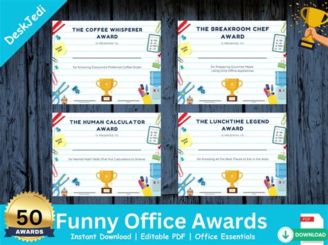 50 Funny Office Awards Printable Certificates To Boost Morale