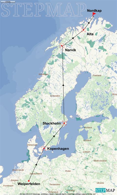 Stepmap Nordkap Teil Landkarte F R Welt