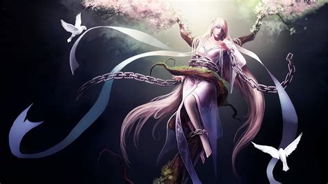 Wallpaper Illustration Birds Anime Dress Mythology Trine Tree Hot Sex