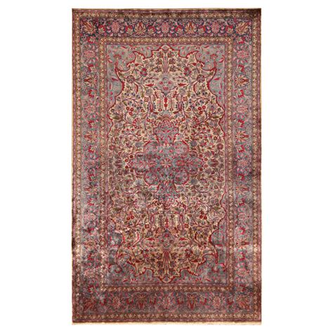 Nazmiyal Antique Persian Silk Kashan Judiaca Rug 4 Ft 4 In X 6 Ft 9 In