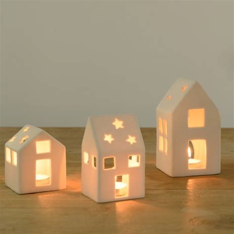 Luxury Ceramic House Tea Light Holders Harrod Horticultural