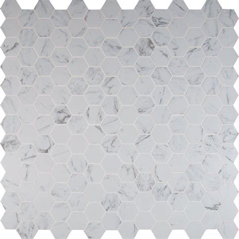 Carrara 2 X 2 Porcelain Honeycomb Mosaic Wall And Floor Tile