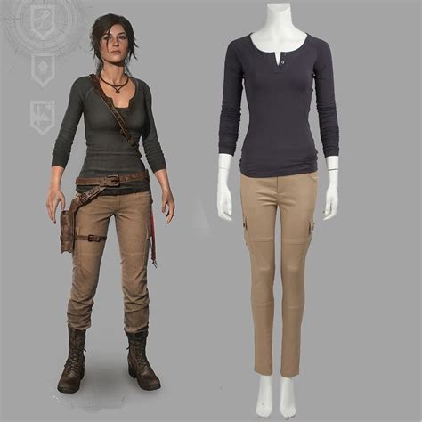 Tomb Raider Costume Lara Croft Cosplay Outfit Halloween Dress For Women