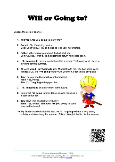 Will Vs Going To Quiz Photocopiables