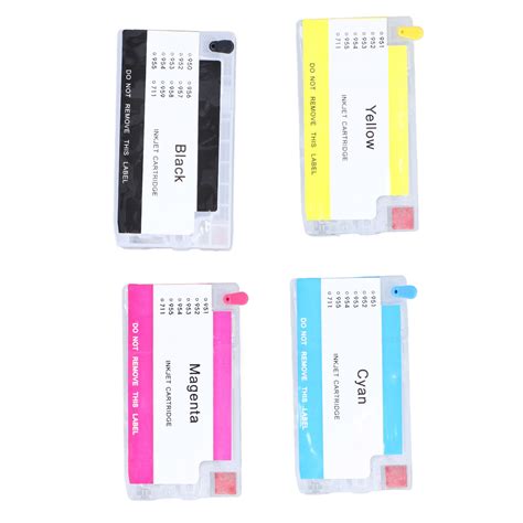 4 Colors Ink Cartridge Refillable Ink Box Replacement Fit For 711 BK C