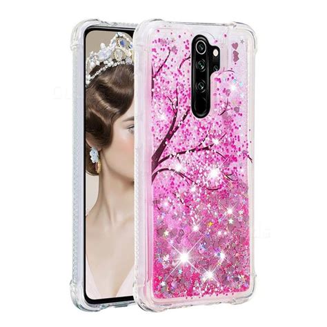 Pink Cherry Blossom Dynamic Liquid Glitter Sand Quicksand Star Tpu Case