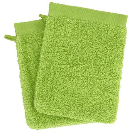 Lot de 2 gants de toilette 16x21 cm ALBA 100 coton peigné Linnea