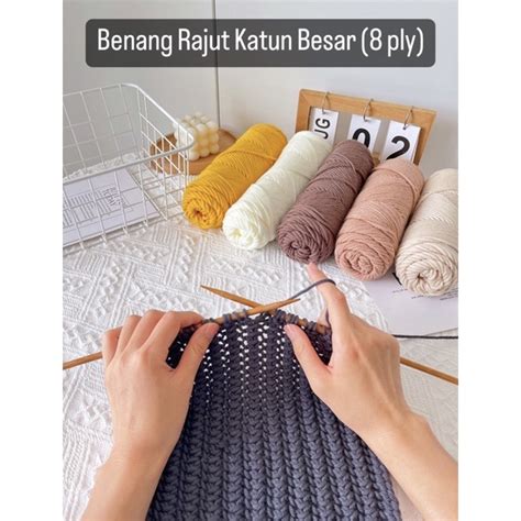 Jual Benang Rajut Besar Ply Katun Susu Import Big Ply Gr Ply