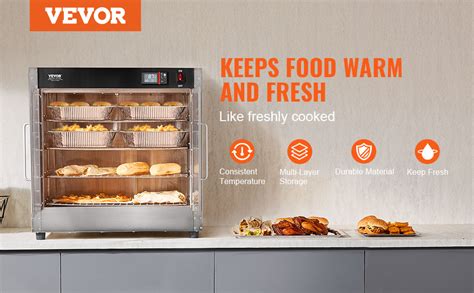 Hot Box Food Warmer Tier Concession Warming Cabinet With Water Tray For Pizza VEVOR US