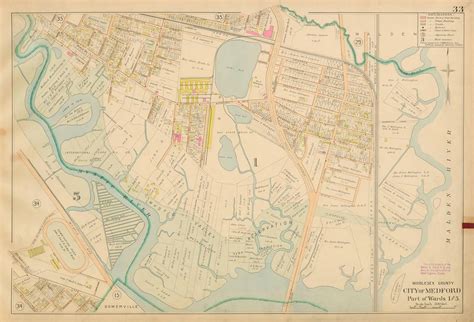 Historic Pictoric Map Atlas Of Middlesex County Ma Vol 1 Medford 1900 Plate 033