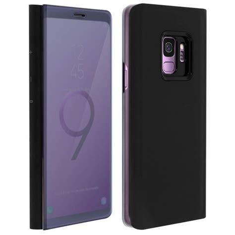 Funda Libro Efecto Espejo Negra Samsung Galaxy S9 Tapa Translúcida