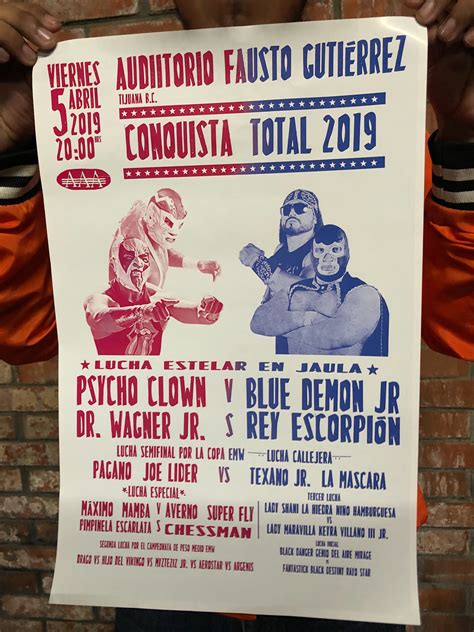 Carteles de Lucha Libre presentados en la Arena México