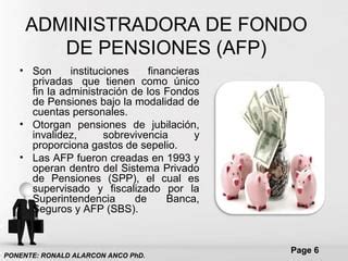 Importancia De La Afp Y Onp Ppt