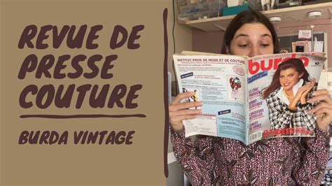 Revue De Presse Couture 2 Burda Style Vintage 1991 YouTube