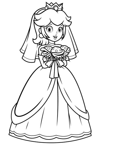 Coloriage Princesse Peach Pour Enfants télécharger et imprimer