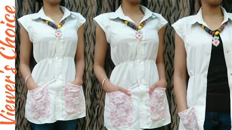 Diy Reuse Old Men S Shirt 10 Minute Diy Diy Men S Shirt Turned Into A Women S Shirt Youtube