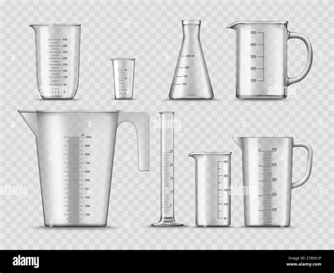 Measure Glass Cups And Containers Laboratory Beakers And Chemistry