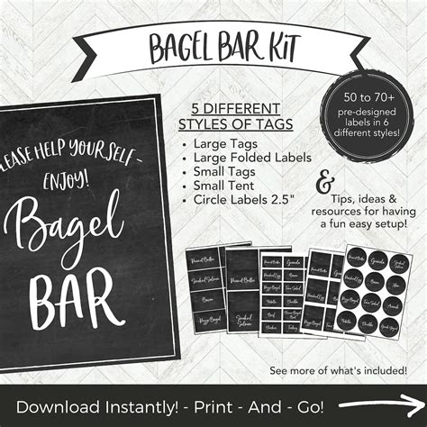 Bagel Bar Kit Bagel Bar Sign For Christmas Wedding Birthday Baby