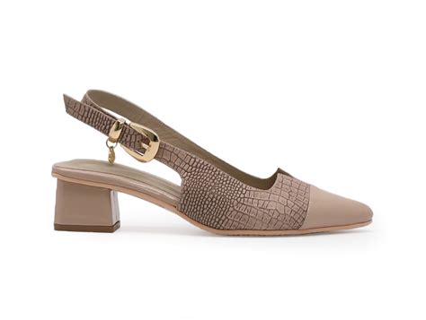 Zapatilla De Tac N En Cuero Nude Calzado Patricia