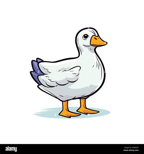 Duck Duck Hand Drawn Illustration Vector Doodle Style Cartoon