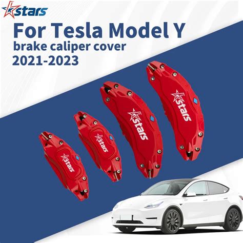 4 Stuks Rem Remklauw Cover Geschikt Voor Tesla Model Y 2021 2024 19 20