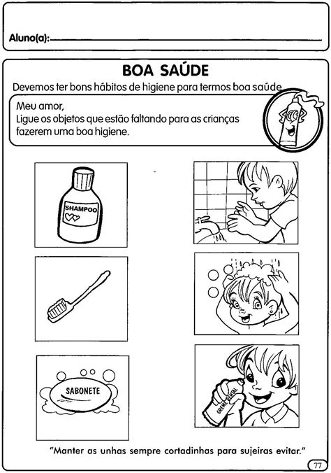 Atividades sobre os hábitos de higiene Atividades para colorir