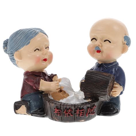 NUOLUX Couple Figurines Resin Figurine Wedding Old Cake Statues Statue