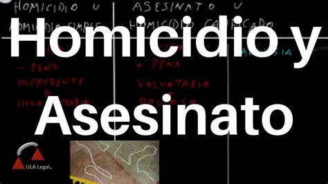 Homicidio Simple Y Asesinatohomicidio Calificado Derecho Penal Youtube