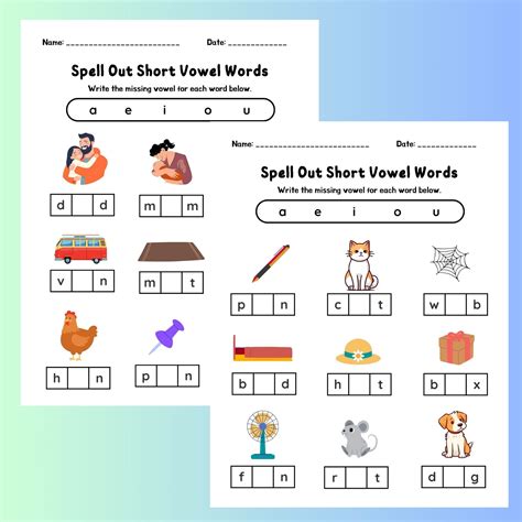 Missing Middle Vowel Sounds Worksheets Cvc Words Missing Short Vowel Worksheets Library