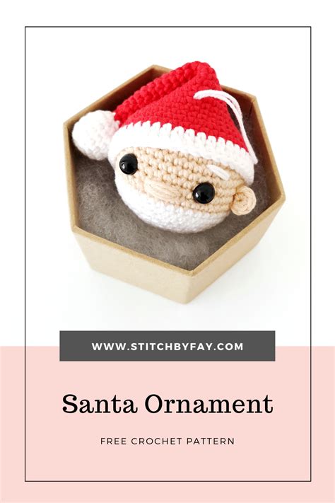 Santa Ornament Crochet Pattern Crochet Santa Crochet Ornaments Free