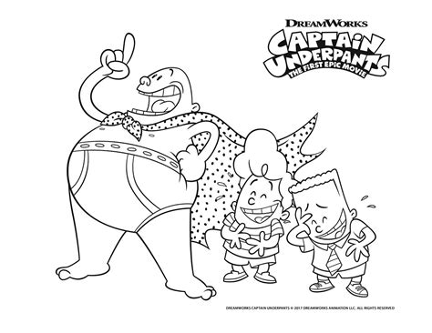 Captain Underpants Free Coloring Pages