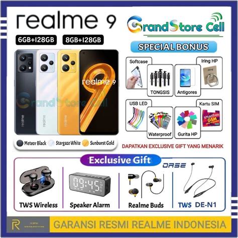 Jual REALME 9 4G RAM 8 128 GB REALME9 4G RAM 6 128 GB GARANSI RESMI