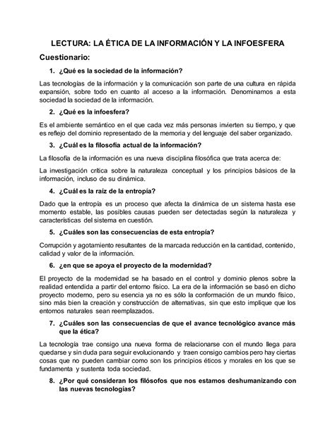 Lectura Y Cuestionario PDF