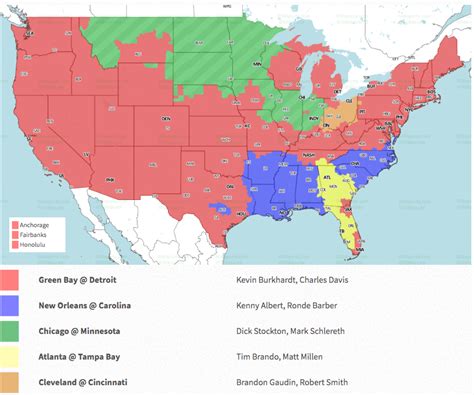 Nfl Coverage Map Week 17 - Map Of Canada