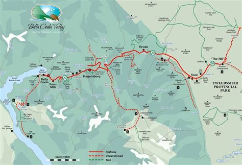bella coola valley map sightseeing coola hiking trails