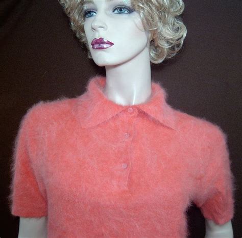 Vintage 50s Fluffy Pink Angora Sweater Medium Large 40 Etsy