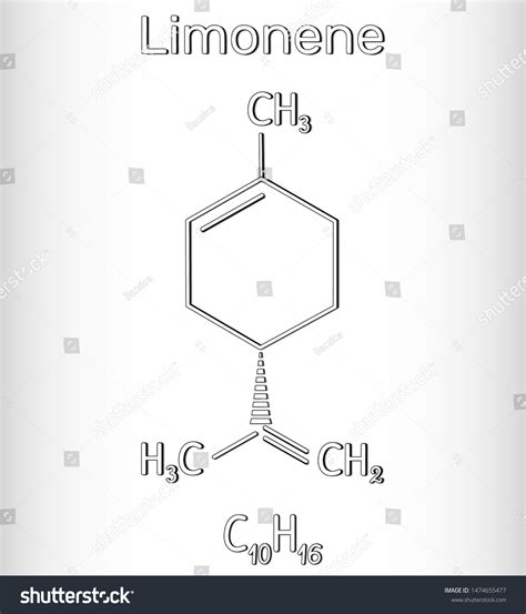 Limonene Molecule Structural Chemical Formula Model Stock Vector