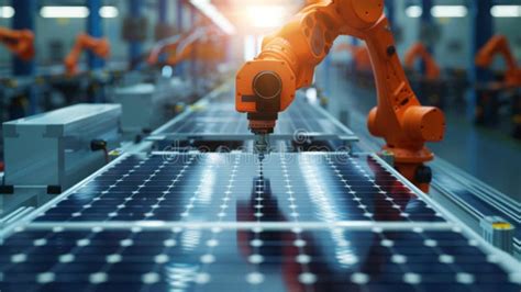 Robotic Arms Assembling Solar Panel Stock Image Image Of Advanced