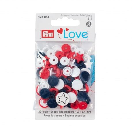 30 boutons pressions Color Snaps Love étoiles mix rouge Ma Petite